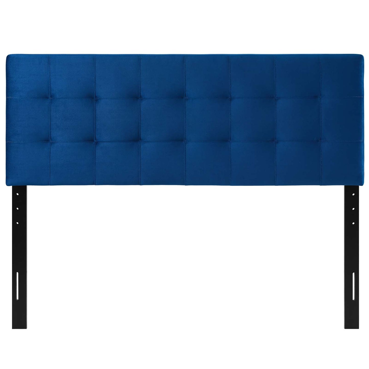 Lily King Biscuit Tufted Performance Velvet Headboard, Velvet Fabric, Navy Blue, 17945