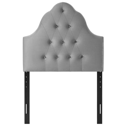 Sovereign Twin Diamond Tufted Performance Velvet Headboard, Velvet Fabric, Grey Gray, 17948