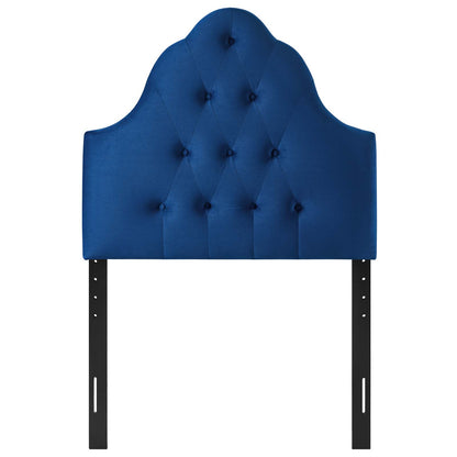Sovereign Twin Diamond Tufted Performance Velvet Headboard, Velvet Fabric, Navy Blue, 17950