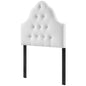 Sovereign Twin Diamond Tufted Performance Velvet Headboard, Velvet Fabric, White, 17952