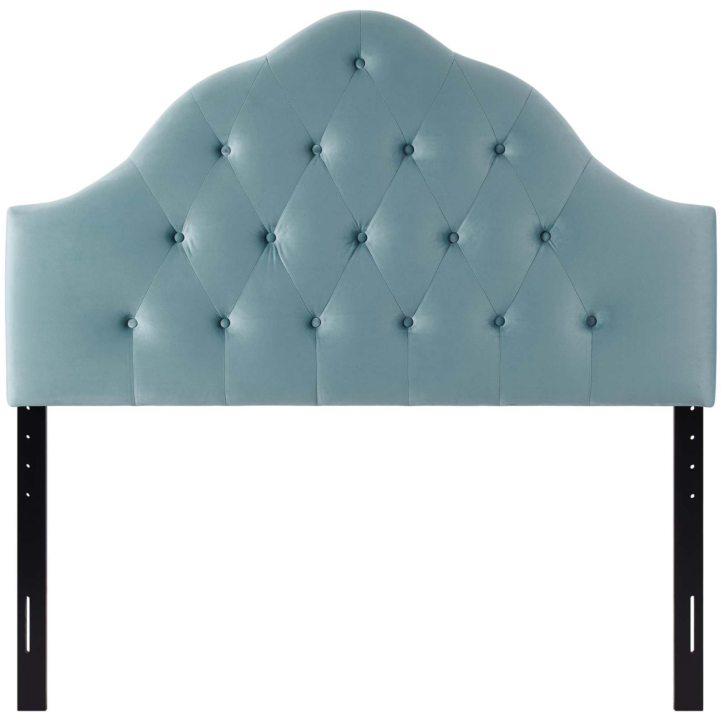 Sovereign Full Diamond Tufted Performance Velvet Headboard, Velvet Fabric, Light Blue, 17954