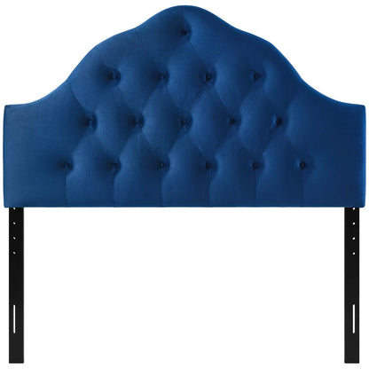 Sovereign Full Diamond Tufted Performance Velvet Headboard, Velvet Fabric, Navy Blue, 17955