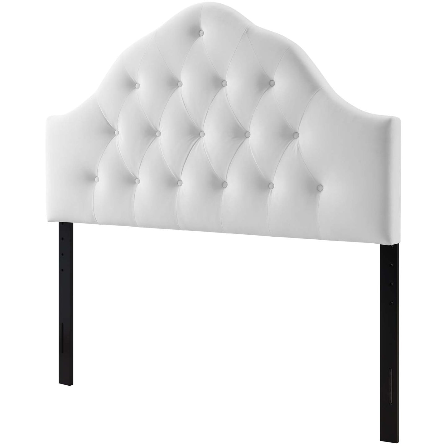 Sovereign Full Diamond Tufted Performance Velvet Headboard, Velvet Fabric, White, 17957