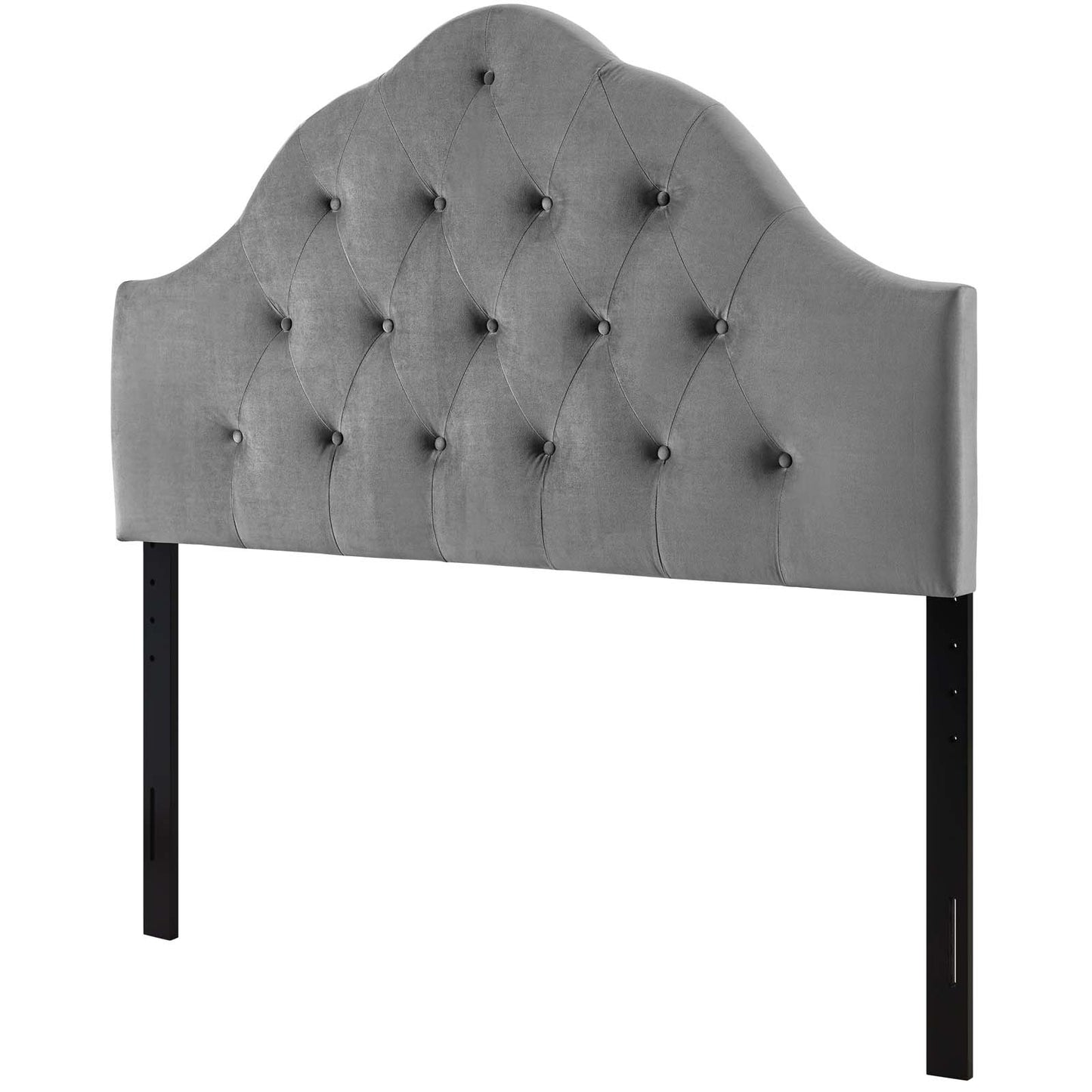 Sovereign Queen Diamond Tufted Performance Velvet Headboard, Velvet Fabric, Grey Gray, 17958