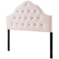Sovereign Queen Diamond Tufted Performance Velvet Headboard, Velvet Fabric, Pink, 17961