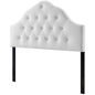 Sovereign Queen Diamond Tufted Performance Velvet Headboard, Velvet Fabric, White, 17962