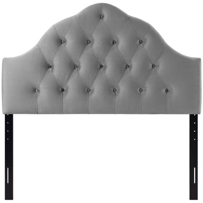 Sovereign King Diamond Tufted Performance Velvet Headboard, Velvet Fabric, Grey Gray, 17963