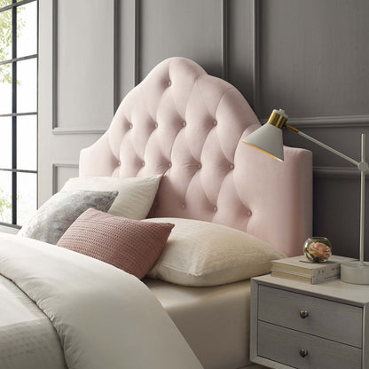 Sovereign King Diamond Tufted Performance Velvet Headboard, Velvet Fabric, Pink, 17966