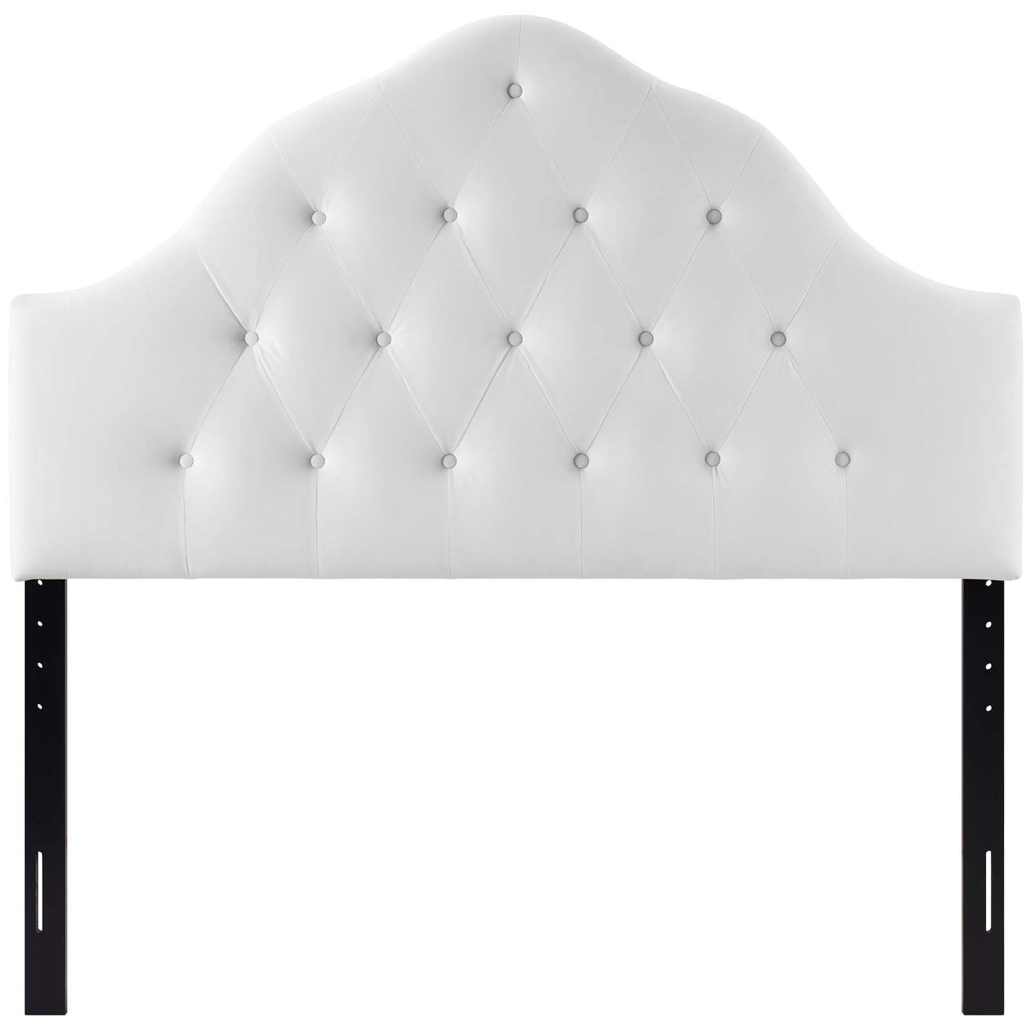 Sovereign King Diamond Tufted Performance Velvet Headboard, Velvet Fabric, White, 17967