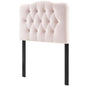 Annabel Twin Diamond Tufted Performance Velvet Headboard, Velvet Fabric, Pink, 17971