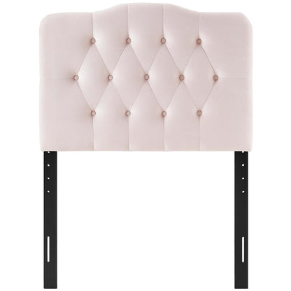 Annabel Twin Diamond Tufted Performance Velvet Headboard, Velvet Fabric, Pink, 17971