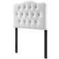 Annabel Twin Diamond Tufted Performance Velvet Headboard, Velvet Fabric, White, 17972