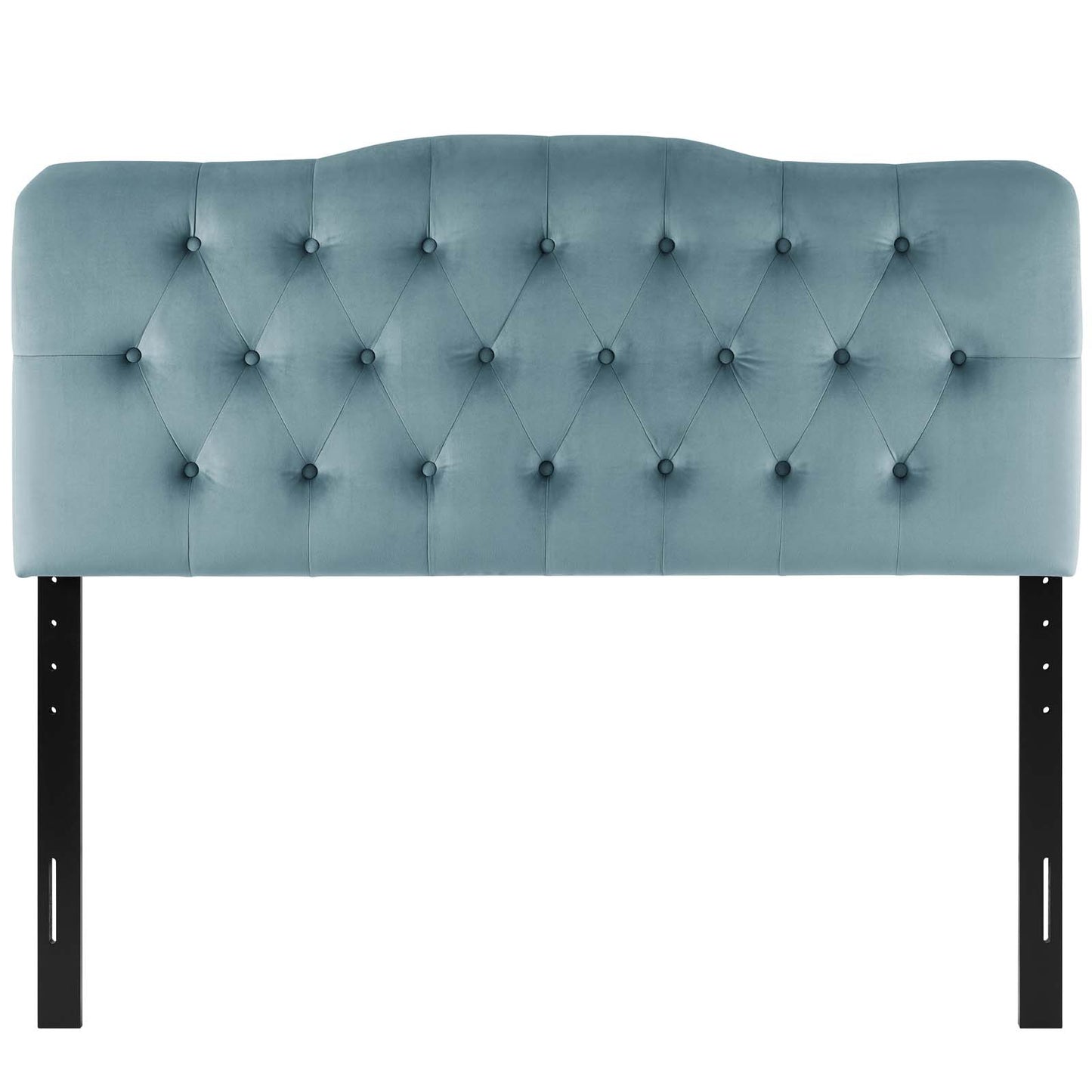 Annabel King Diamond Tufted Performance Velvet Headboard, Velvet Fabric, Light Blue, 17974