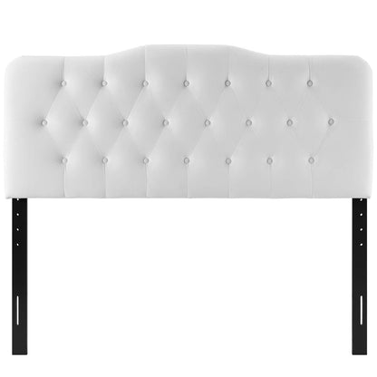 Annabel King Diamond Tufted Performance Velvet Headboard, Velvet Fabric, White, 17977