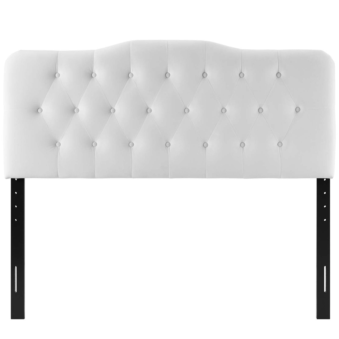 Annabel Full Diamond Tufted Performance Velvet Headboard, Velvet Fabric, White, 17982