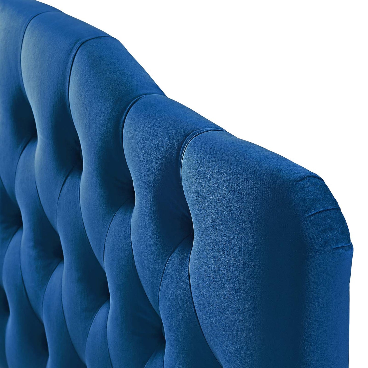 Annabel Queen Diamond Tufted Performance Velvet Headboard, Velvet Fabric, Navy Blue, 17985