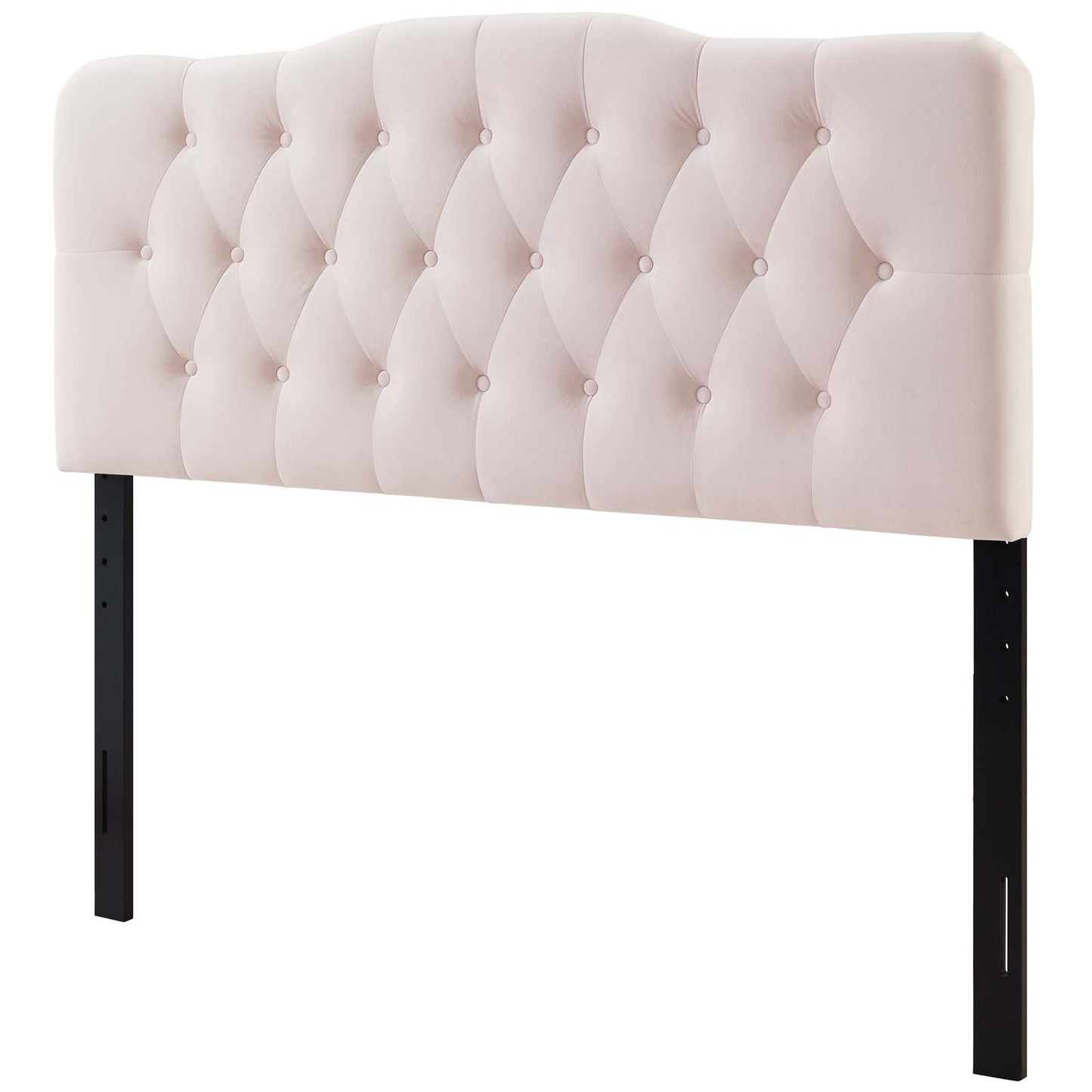 Annabel Queen Diamond Tufted Performance Velvet Headboard, Velvet Fabric, Pink, 17986