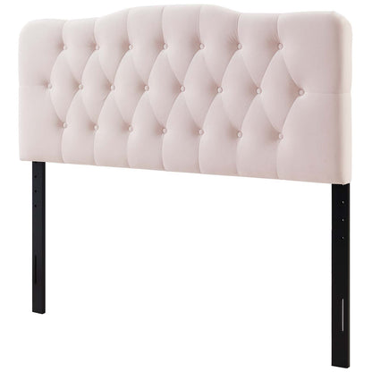 Annabel Queen Diamond Tufted Performance Velvet Headboard, Velvet Fabric, Pink, 17986
