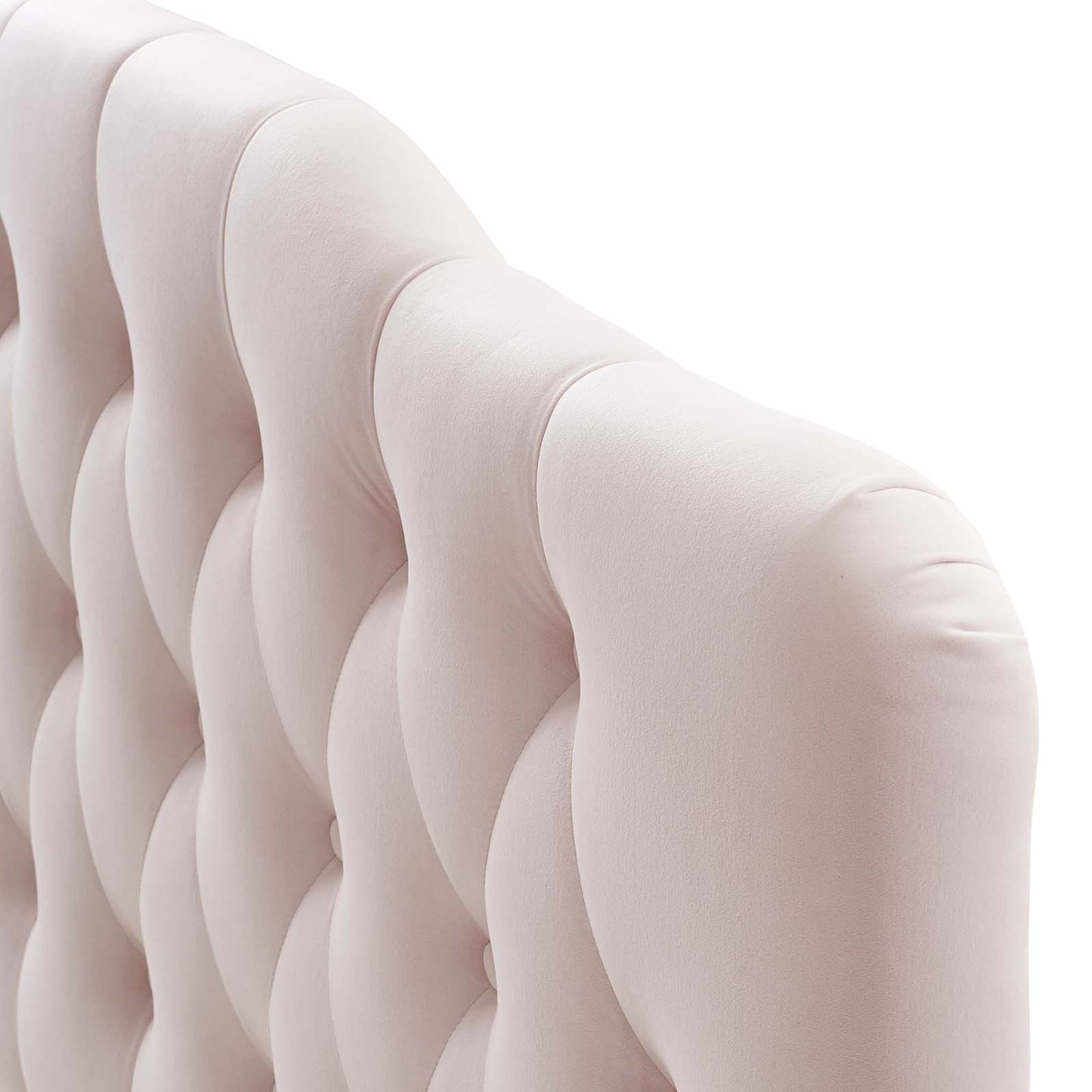 Annabel Queen Diamond Tufted Performance Velvet Headboard, Velvet Fabric, Pink, 17986