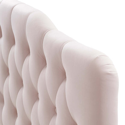 Annabel Queen Diamond Tufted Performance Velvet Headboard, Velvet Fabric, Pink, 17986