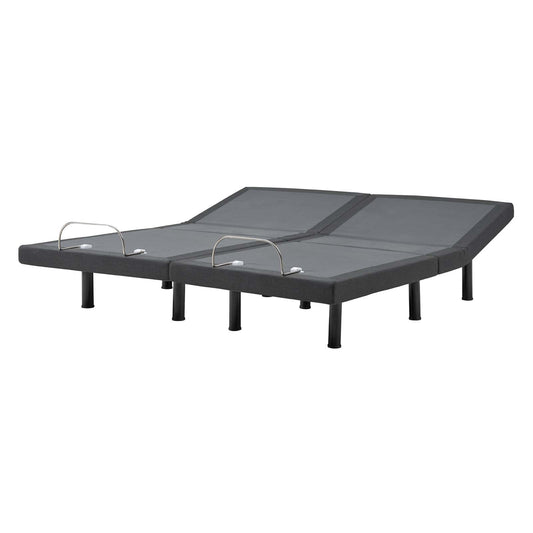 Transform Split Adjustable King Wireless Remote Bed Base, Fabric Metal Steel, Grey Gray, 18061