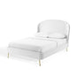 Mira Upholstered Performance Velvet Queen Platform Bed, Velvet, White, 21287