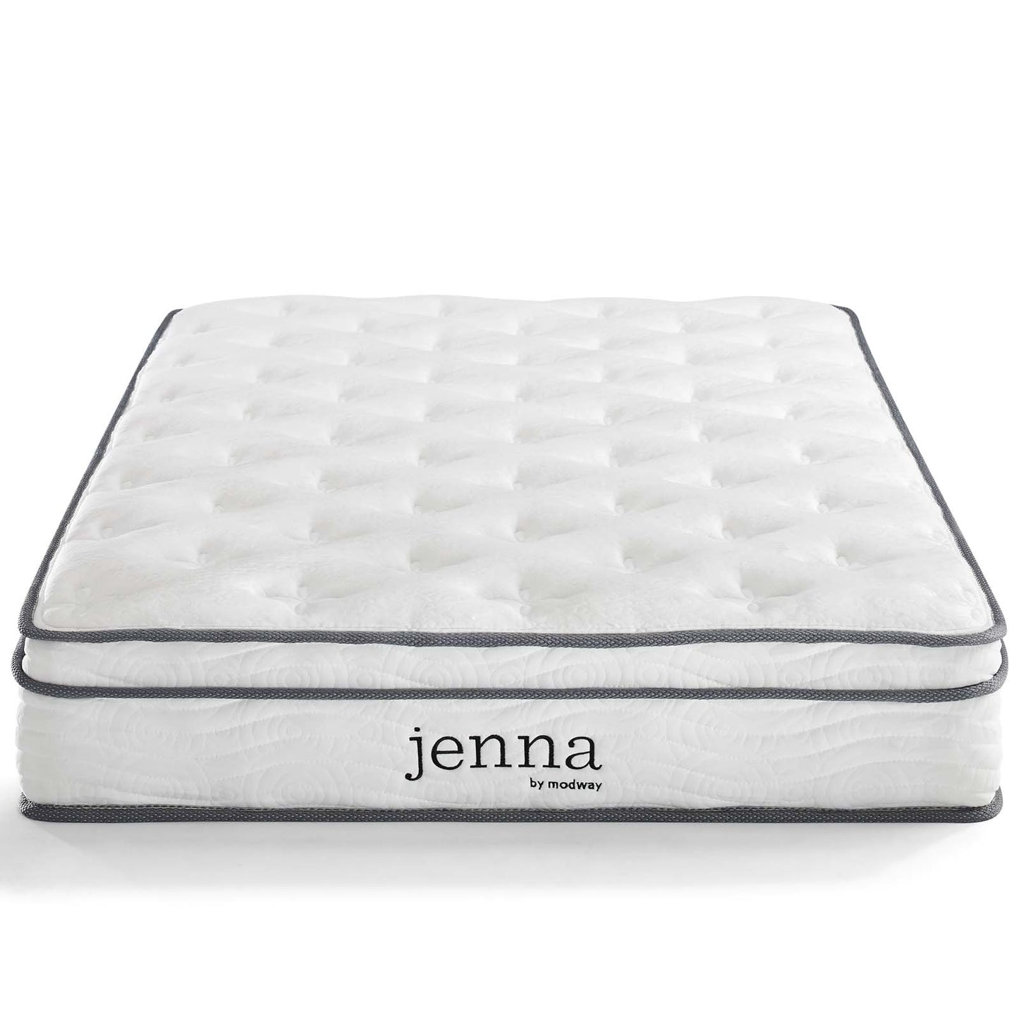 Jenna 8" Narrow Twin Innerspring Mattress, Fabric, White, 18085