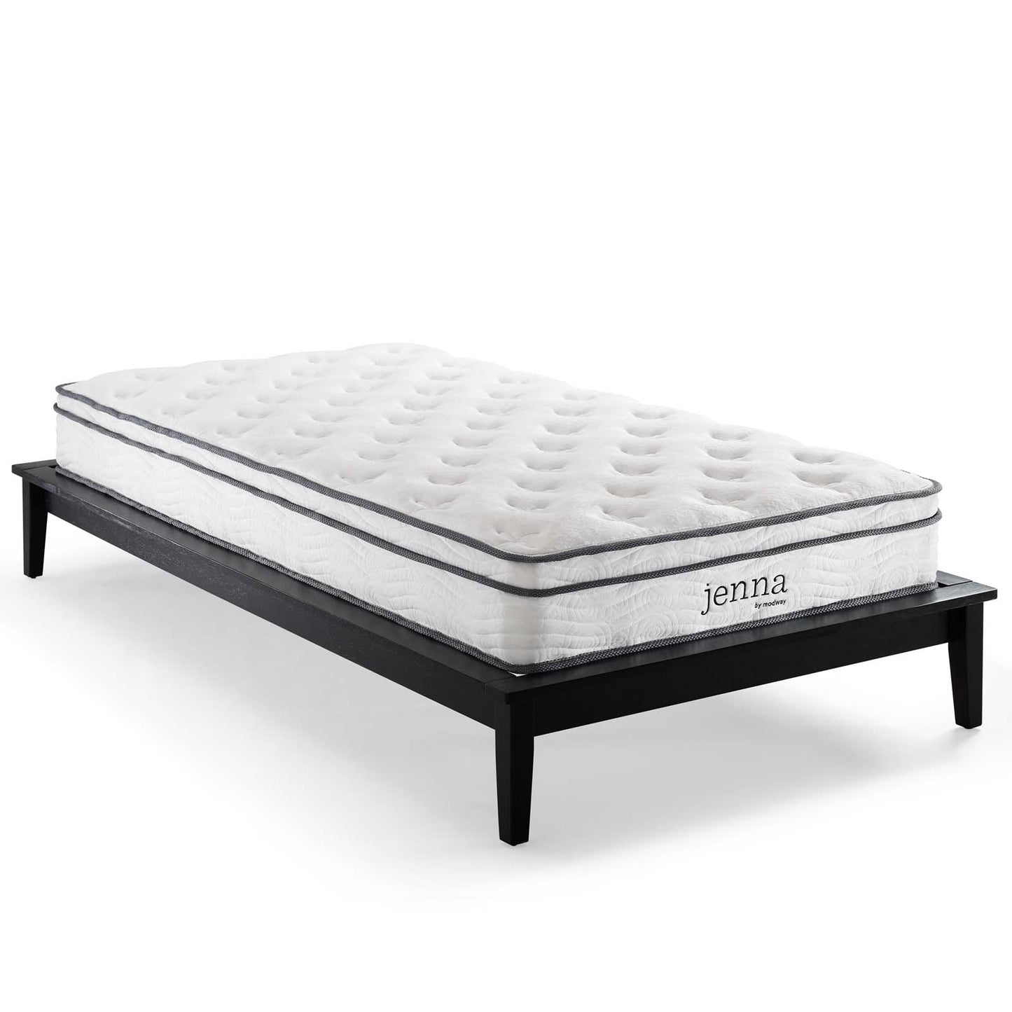 Jenna 8" Twin Innerspring Mattress, Fabric, White, 18086