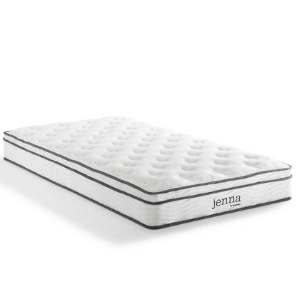 Jenna 8" Full Innerspring Mattress, Fabric, White, 18087
