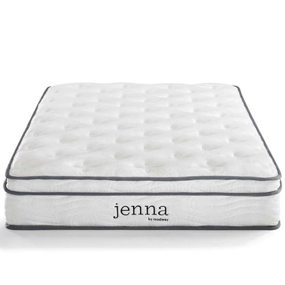 Jenna 8" Queen Innerspring Mattress, Fabric, White, 18088