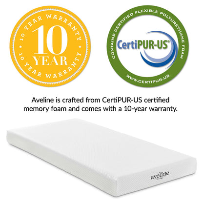 Aveline 6" Narrow Twin Mattress, White, 21288