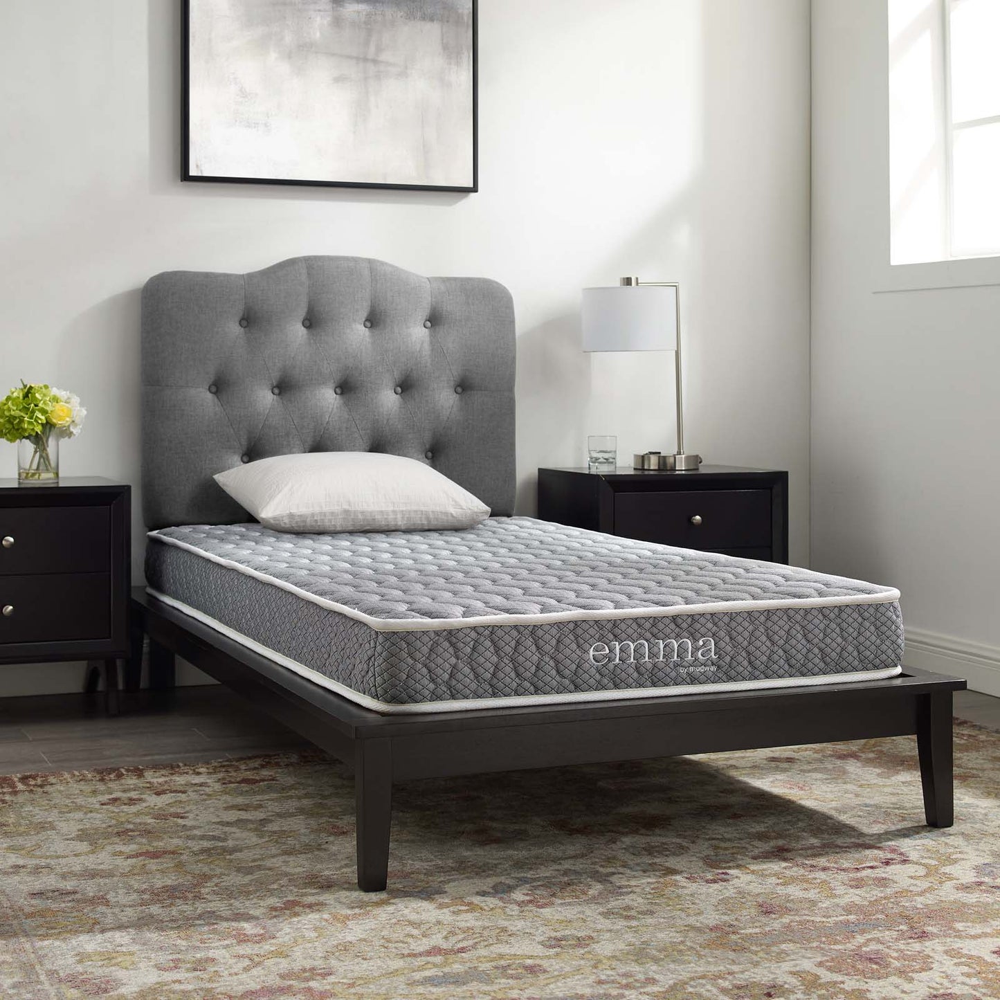 Emma 6" Narrow Twin Mattress, Gray, 21289