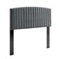 Rebecca Performance Velvet Twin Headboard, Velvet, Dark Grey Gray, 21290