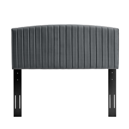 Rebecca Performance Velvet Twin Headboard, Velvet, Dark Grey Gray, 21290