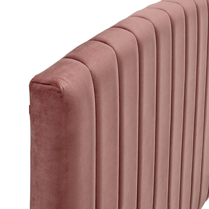 Rebecca Performance Velvet Twin Headboard, Velvet, Pink, 21291