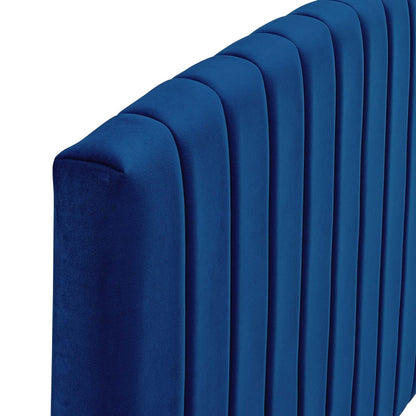 Rebecca Performance Velvet Twin Headboard, Velvet, Blue Navy, 21292