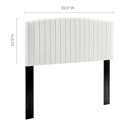 Rebecca Performance Velvet Twin Headboard, Velvet, White, 21294