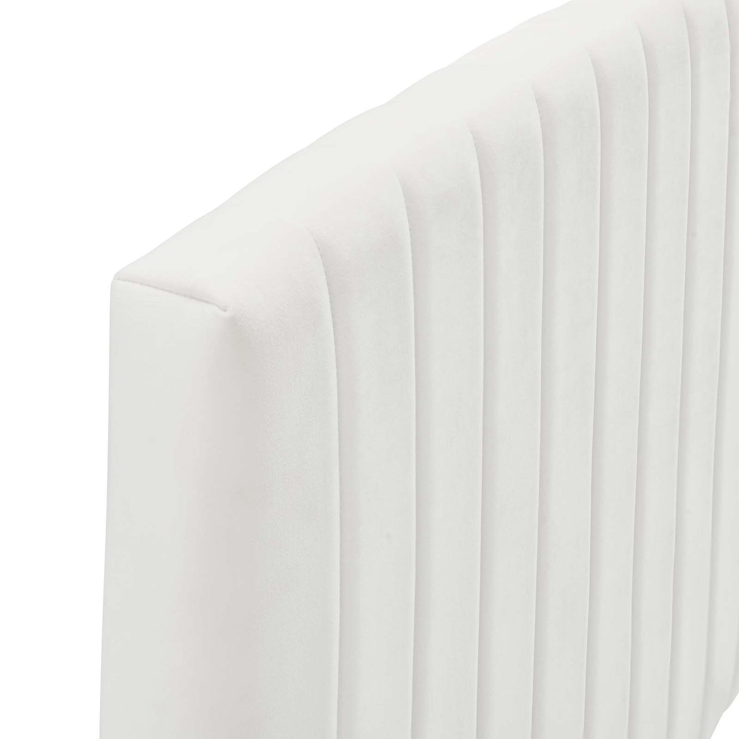 Rebecca Performance Velvet Twin Headboard, Velvet, White, 21294