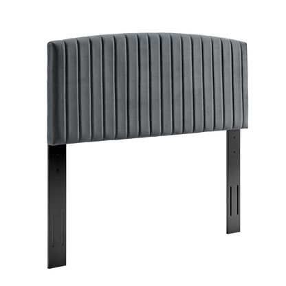 Rebecca Performance Velvet King / California King Headboard, Velvet, Dark Grey Gray, 21300