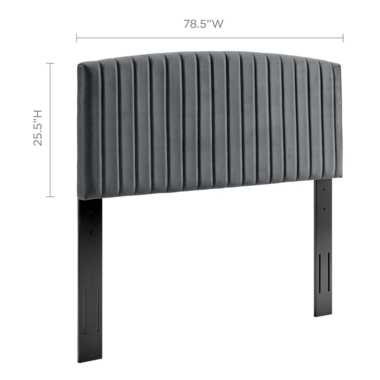 Rebecca Performance Velvet King / California King Headboard, Velvet, Dark Grey Gray, 21300