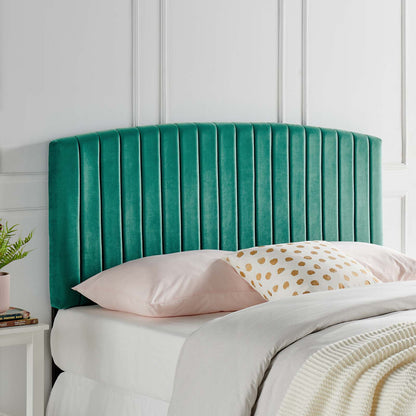Rebecca Performance Velvet King / California King Headboard, Velvet, Teal Blue, 21303
