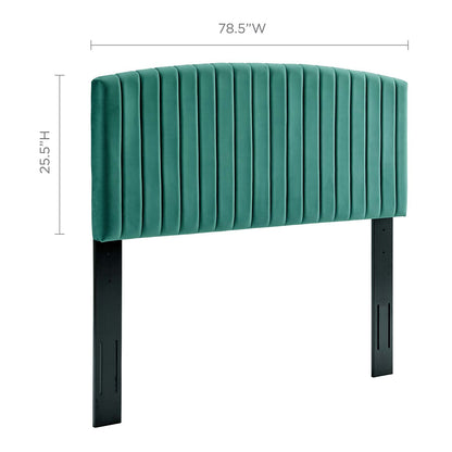Rebecca Performance Velvet King / California King Headboard, Velvet, Teal Blue, 21303