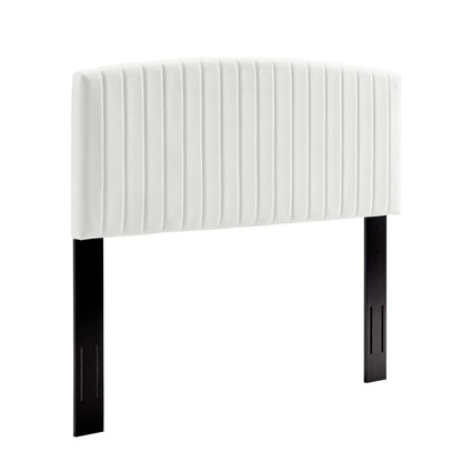 Rebecca Performance Velvet King / California King Headboard, Velvet, White, 21304