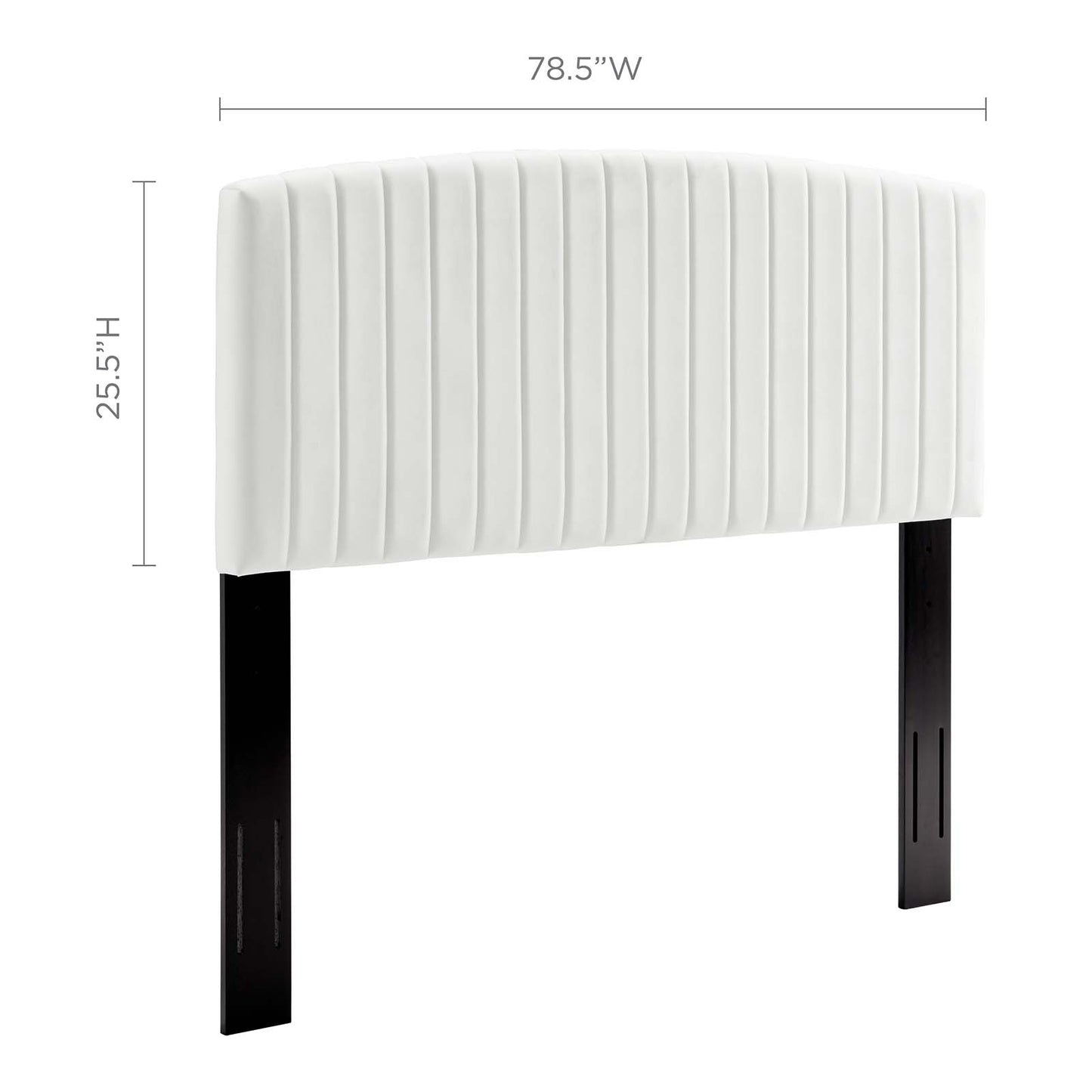 Rebecca Performance Velvet King / California King Headboard, Velvet, White, 21304