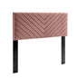 Alyson Angular Channel Tufted Performance Velvet Twin Headboard, Velvet, Pink, 21306