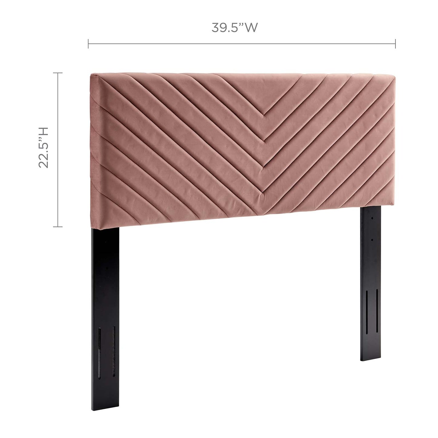 Alyson Angular Channel Tufted Performance Velvet Twin Headboard, Velvet, Pink, 21306
