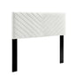 Alyson Angular Channel Tufted Performance Velvet King / California King Headboard, Velvet, White, 21319