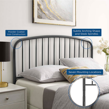 Nova Twin Metal Headboard, Metal, Grey Gray, 21327