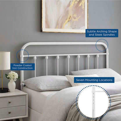 Sage Twin Metal Headboard, Metal, White, 21344