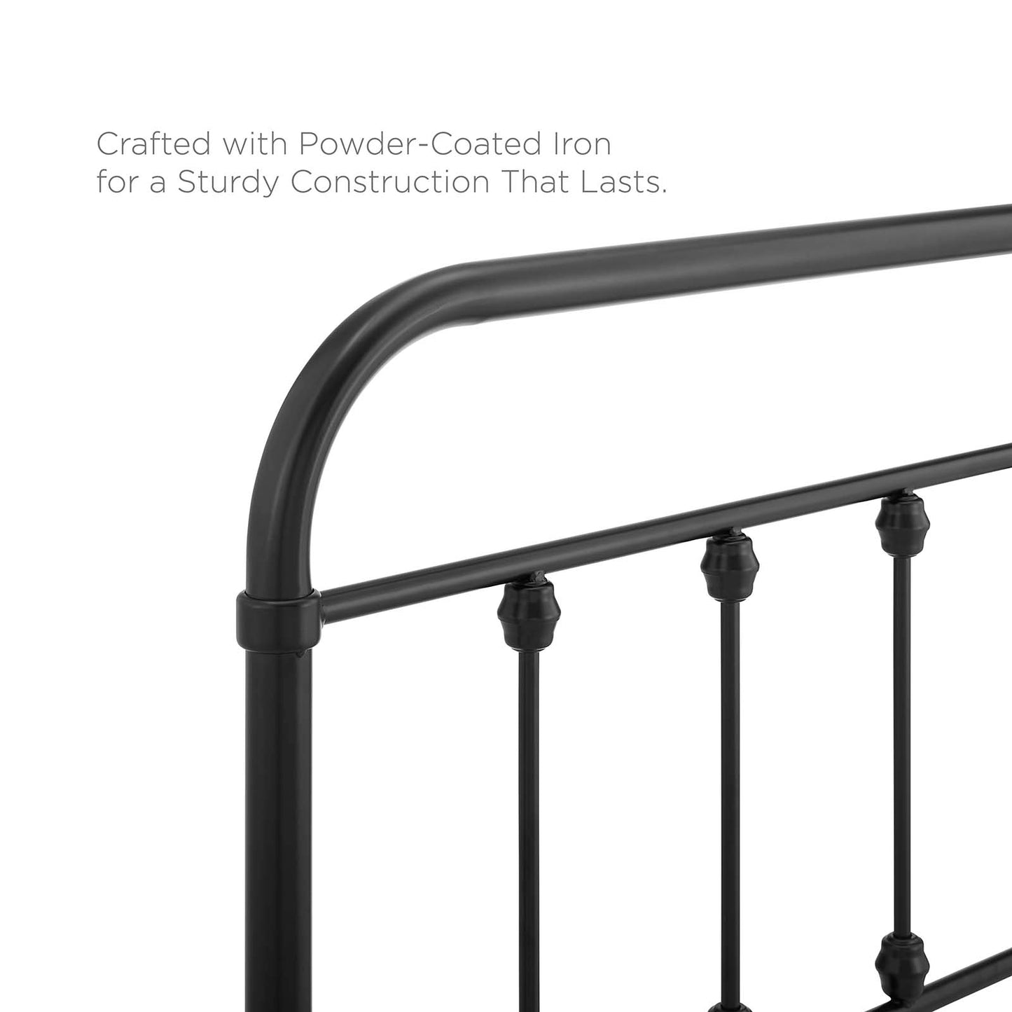 Sage King Metal Headboard, Metal, Black, 21353